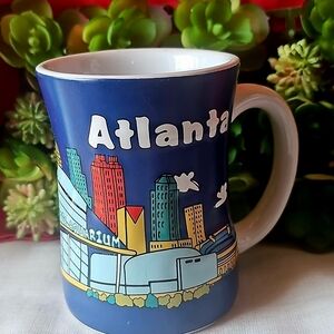 Atlanta Cityscape Souvenir Ceramic Blue Colorful  Coffee Mug